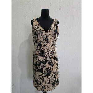 Jessica Howard Womens Petite Black & Beige Floral Dress‎ Size 10